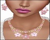 Pink Flower Necklace Set