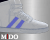 M! White and blue shoes