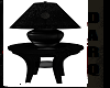 Black table w/lamp