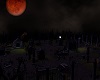Blood Moon in Cemetery