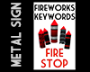 Fireworks Keywords Sign