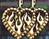 Gold Flame Hert Earrings