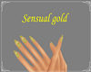 Sensual Hands Gold Nails
