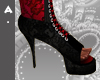 ^Ash Red&Black Lace Heel