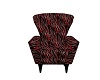 black/red flame chair
