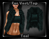 Fur Vest and Top Teal