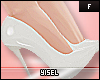 Y. White Petals Heels