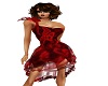 Red Marbled Silk Dress