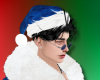 Blue Santa Hat + Hair M