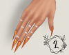 L. Orange nails