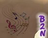 B2N-Music Note Back Tat
