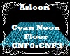 Cyan Neon Floor Light