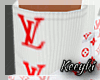 white/red LV socks