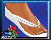 summer white flip flops