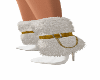 White fur boot