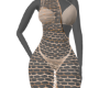 Full Tan Mesh Dress