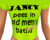 [ap] Jancy's green shirt
