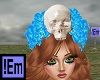 !Em Skull Blue Roses Hat