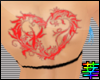 :S Red Heart Back Tattoo