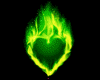 Green Flame Heart