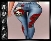 Skull Red Rose Jeans RL