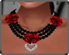 MAU/BLK PEARL ROSE NECKL