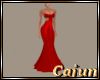 Red Satin Fishtail Gown