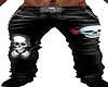skull leather pants