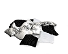 Black/white pillow pile