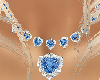 Blue diamond heart chain
