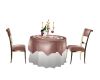 Mauve pink table for 2