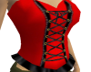 red front laced corset