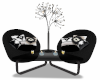 2 chairs  black w/ table