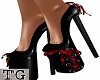 Black & Red Cleo Heels