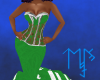green BM corset gown