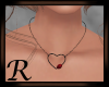 Heart Necklace Blk/Red