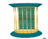 teal and gold cage