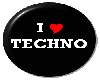 I Love Techno Button