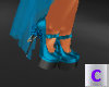 Teal Frilly Heel