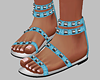 Boho Flat Blue Sandals