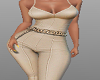 beige jumpsuit gold belt