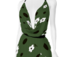 Green Flower Cowl Dress