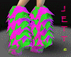 Green Pink Rave Boots
