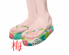 梅 flower  flip flop