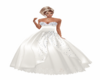 White satin wedding gown