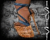 Denim & Lace Cork Heels