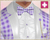 purple gingham suit