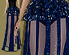 Blue Peplum Stripe Skirt