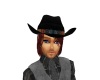 black cowboy hat w/ hair