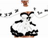 Wh Blk Bow Fuzzy Sweater